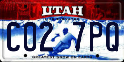 UT license plate C027PQ