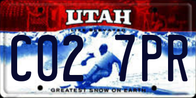 UT license plate C027PR