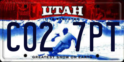 UT license plate C027PT