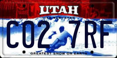 UT license plate C027RF