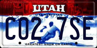 UT license plate C027SE
