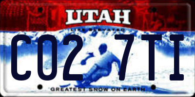 UT license plate C027TI