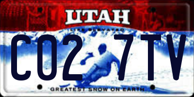 UT license plate C027TV