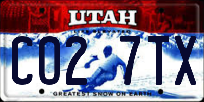 UT license plate C027TX
