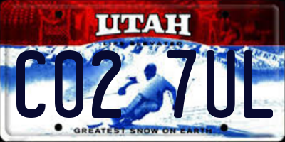 UT license plate C027UL