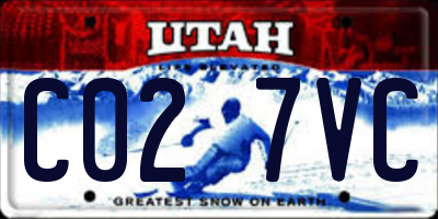 UT license plate C027VC