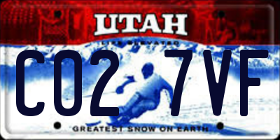 UT license plate C027VF