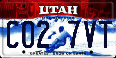 UT license plate C027VT