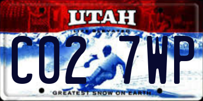 UT license plate C027WP