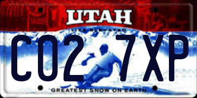UT license plate C027XP