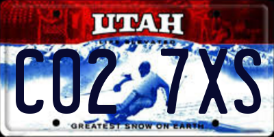 UT license plate C027XS