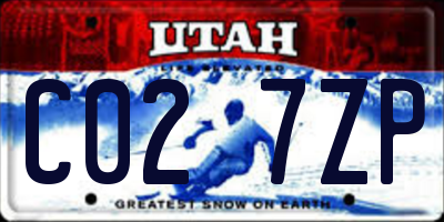 UT license plate C027ZP