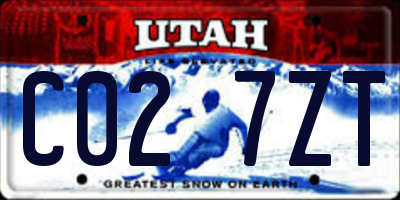 UT license plate C027ZT