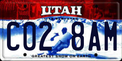 UT license plate C028AM
