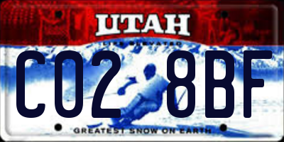 UT license plate C028BF