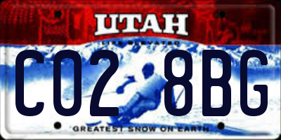 UT license plate C028BG