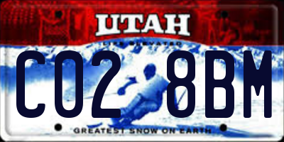 UT license plate C028BM