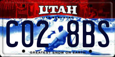 UT license plate C028BS