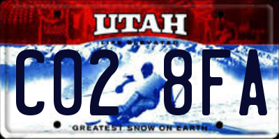 UT license plate C028FA