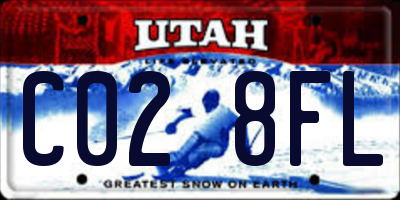 UT license plate C028FL