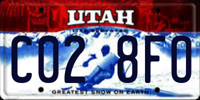 UT license plate C028FO