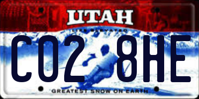 UT license plate C028HE