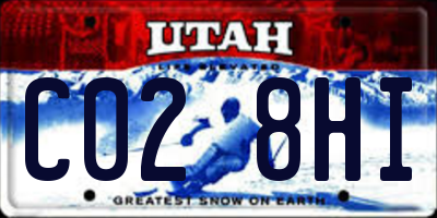 UT license plate C028HI