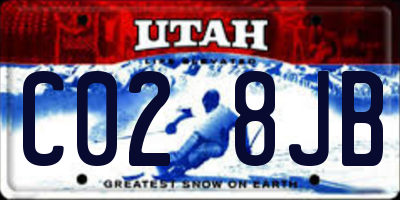 UT license plate C028JB