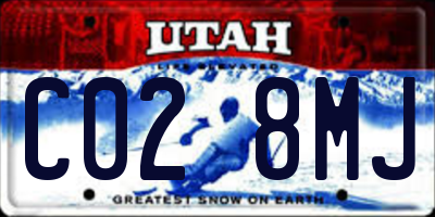 UT license plate C028MJ