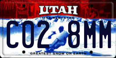 UT license plate C028MM