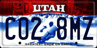 UT license plate C028MZ