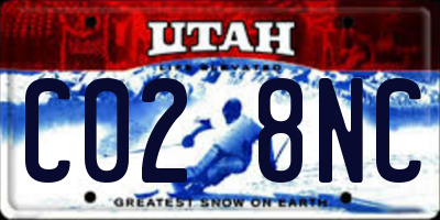 UT license plate C028NC