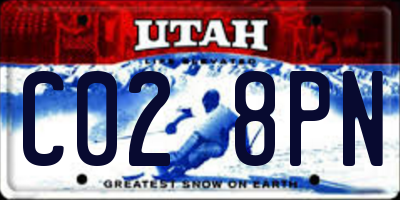 UT license plate C028PN