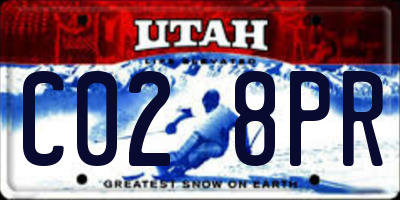 UT license plate C028PR
