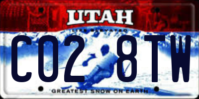 UT license plate C028TW