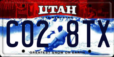 UT license plate C028TX