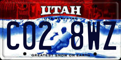 UT license plate C028WZ