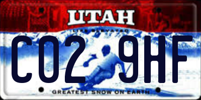 UT license plate C029HF