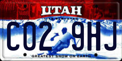 UT license plate C029HJ
