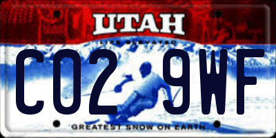 UT license plate C029WF