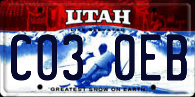 UT license plate C030EB