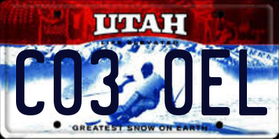 UT license plate C030EL