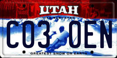 UT license plate C030EN