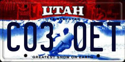 UT license plate C030ET