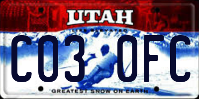 UT license plate C030FC