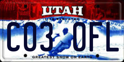 UT license plate C030FL