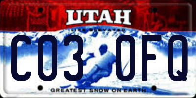 UT license plate C030FQ