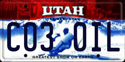 UT license plate C030IL