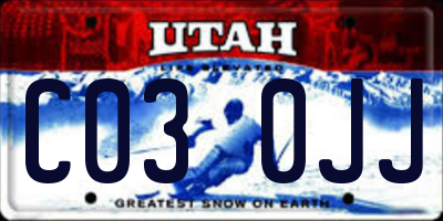 UT license plate C030JJ