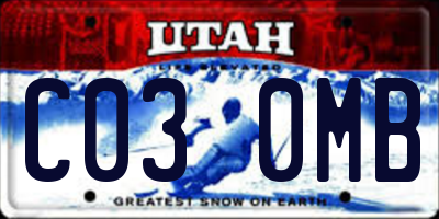 UT license plate C030MB